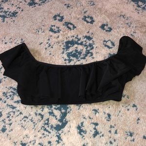 Black off the shoulder bikini top
